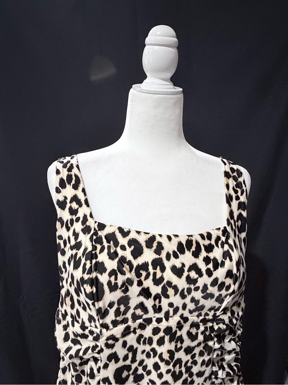 Old Navy Leopard-Print Square-Neck One-Piece Swimsuit - Black and Cream